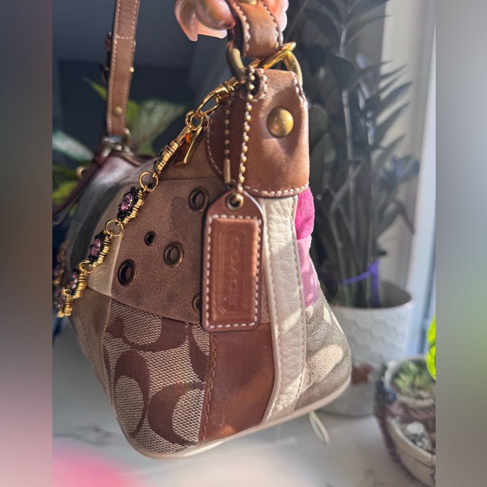 Coach Patchwork Pink & Neutral Demi Bag #2190 - Picture 6 of 8
